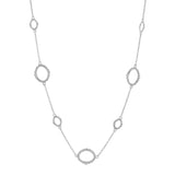 N9584-RH FIONA Rhodium Oval Chain Short Necklace