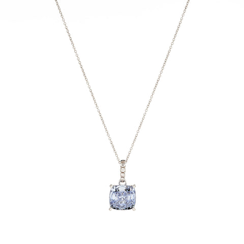 P199-T ARIELLA - Tanzanite Blue and CZ Rhodium Pendant