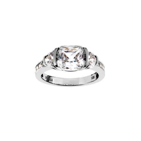 R176-RH - LILLIAN Rhodium CZ Dress Ring