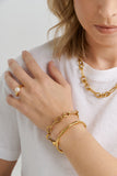 B7697 - Abbie- Gold plate Stainless Steel Bangle