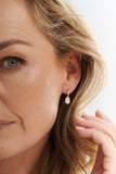 E379-GP - LOUISE - Gold Tear Drop Cubic Zirconia Dress Earrings