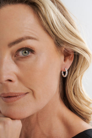 E352-RH -Soleil- Sterling Silver 17mm CZ Hoops