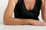 B7698 - Alexia- Gold plate Stainless Steel Rope Bangle