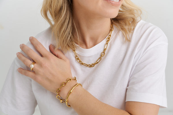 B9223- ZARA - Gold plate Stainless Steel Bracelet