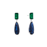 E18325-GB VICTORIA Green & Dark Blue Chandelier earrings