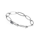 B2100-RH AUBREY Rhodium plate Silver Link Bracelet