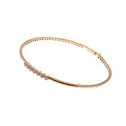 B13873-GP - Gold Cubic Zirconia Flex Bracelet
