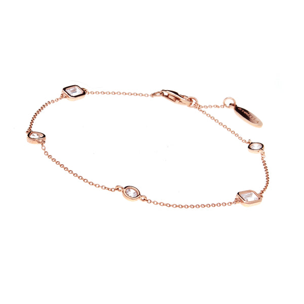 B1496-RG-Multi shape rose gold bracelet