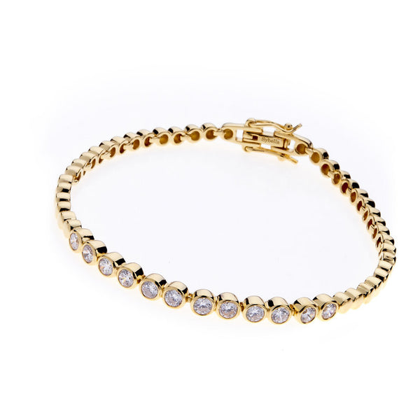 B2177-YG - Yellow gold plate cubic zirconia bracelet