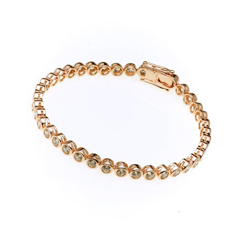 B4102-RG - Rose gold plated cubic zirconia tennis bracelet
