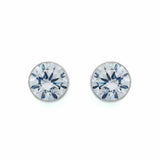 E30 - 925 sterling silver, rhodium plate bezel cubic zirconia stud