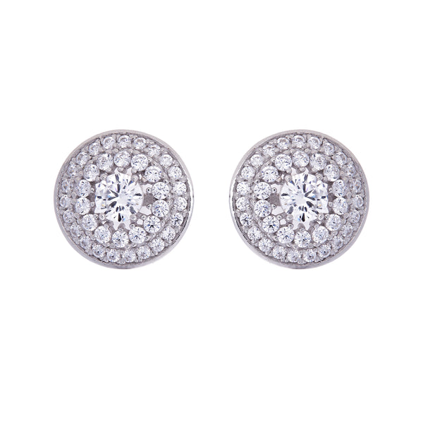 E10794- Rhodium round cz studs