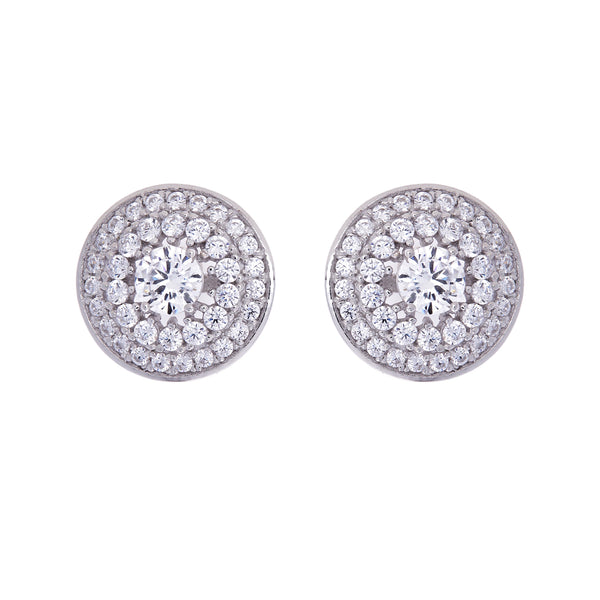 E10794- Rhodium round cz studs