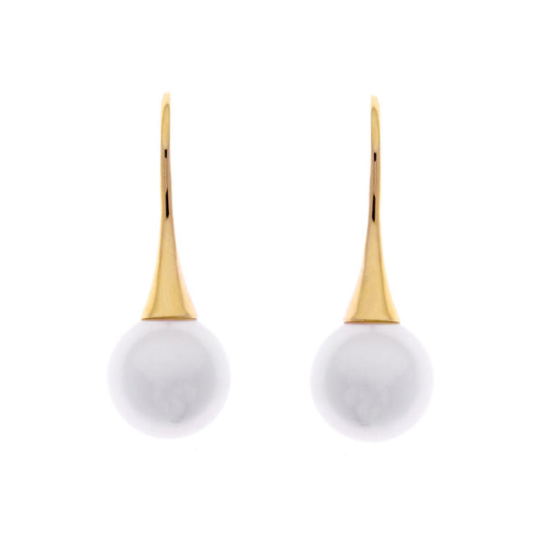 E1148-GP - Gold plate Round pearl earrings