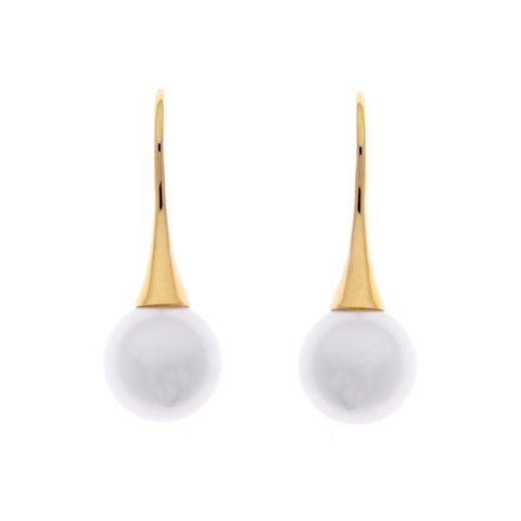 E1148-GP - Bella - Gold plate Round pearl earrings