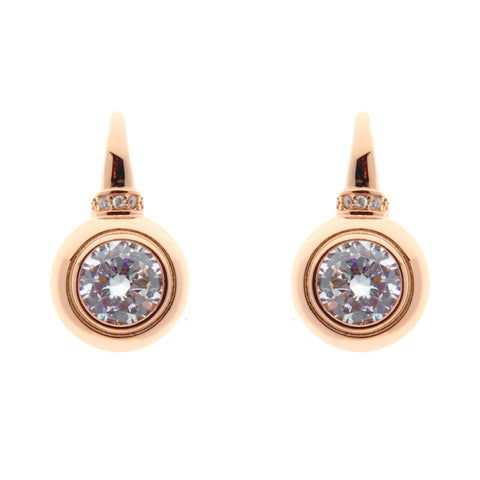 Rose gold cubic zirconia earrings on Sybella hook - E142-RG