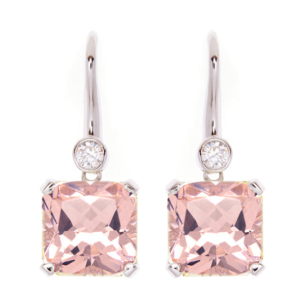 E149-P - Clear pink cz earrings on Sybella hook