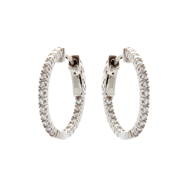 E170-20 -Caroline- Rhodium 20mm cz hoops