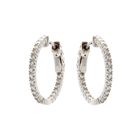 E170-20 -Caroline- Rhodium 20mm cz hoops