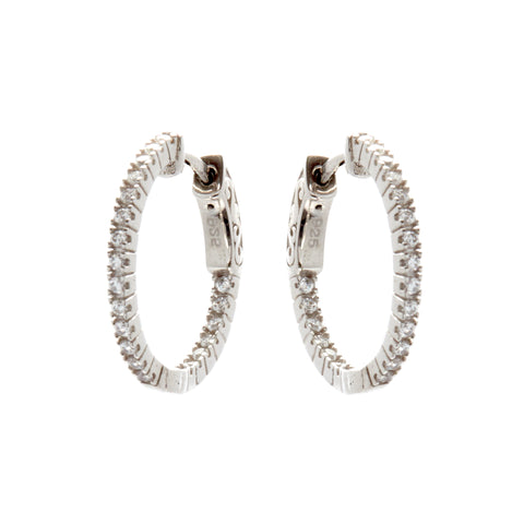 E170-20 - Rhodium 20mm cz hoops