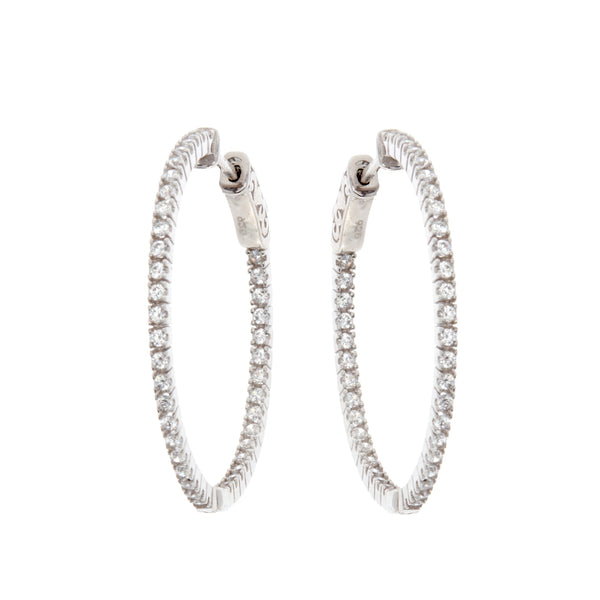 E170-30 - Rhodium 30mm cz hoops