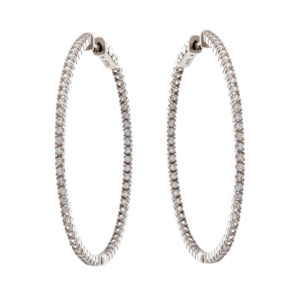 E170-40 - Rhodium 40mm cz hoops