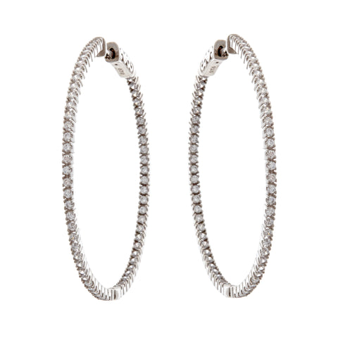 E170-40 -Caroline- Rhodium 40mm cz hoops