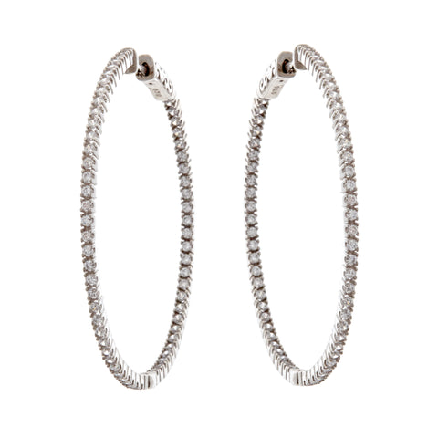 E170-40 - Rhodium 40mm cz hoops