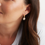 E181-GP-  Gold plate oval cz drop on plaited hoop