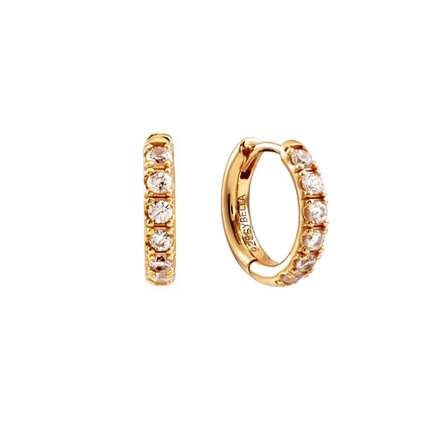 E191-GP-Gold plate cz baby hoops