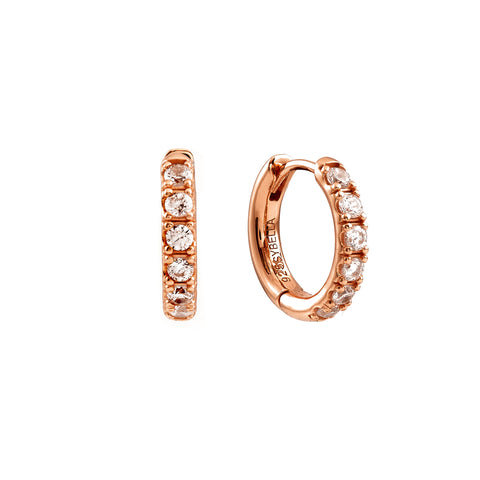 E191-RG- Rose Gold plate cz baby hoops