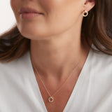 P1678-GP- Gold plate round baguette cubic zirconia pendant