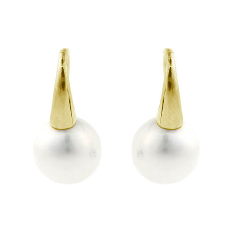 E21-701GP -10mm round white pearl on gold hook