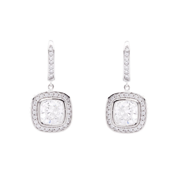 E24043-RH - White cubic zirconia 925 sterling silver, rhodium plate earrings