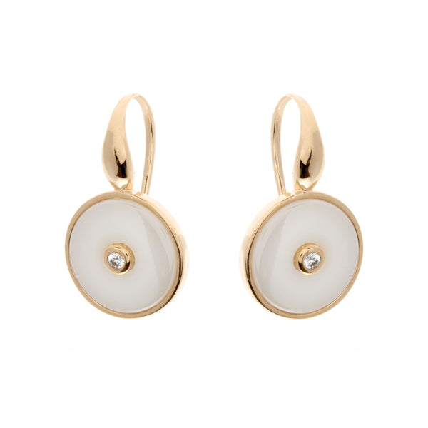 E2872-WGP - White gold round cz ceramic earrings on Sybella hook