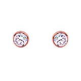 E30 - Rose gold plate bezel cubic zirconia stud