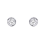 E30 - 925 sterling silver, rhodium plate bezel cubic zirconia stud