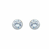 E30 - 925 sterling silver, rhodium plate bezel cubic zirconia stud