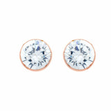 E30 - Rose gold plate bezel cubic zirconia stud