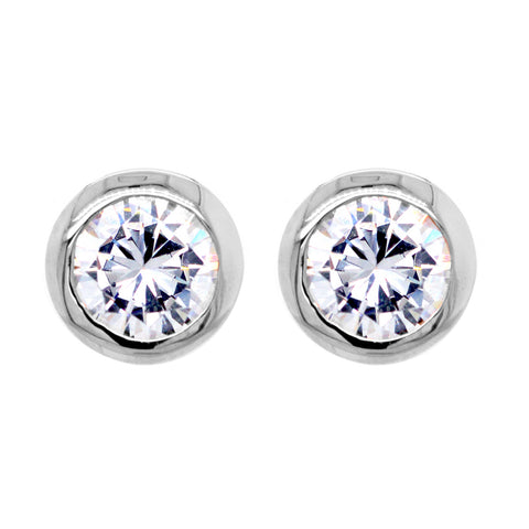 E42-RH - Rhodium 6mm bezel cz studs