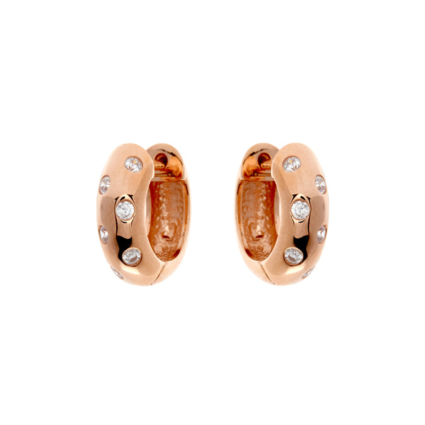E452-RG - Rose gold cz solid mini hoop