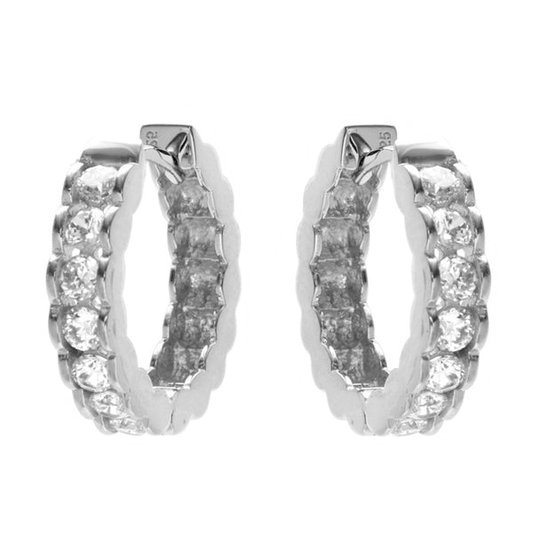 E46-RH - Silver cz hoops