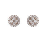 E65-RH - 925 sterling silver, rhodium plate cubic zirconia round stud