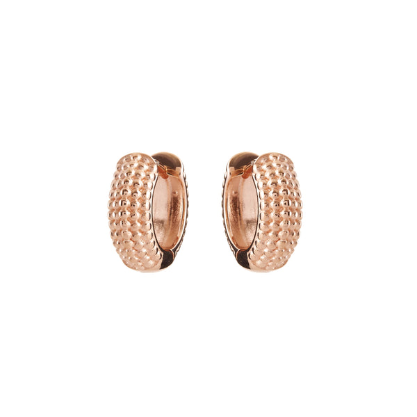 E675-RG - Rose Gold Dot Hoop Earrings