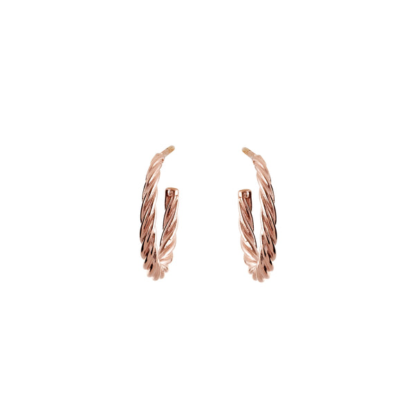 E6765-RG - Rose Gold Plate Twist Hoops