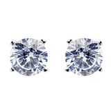 925 sterling silver, rhodium plate round claw set stud - E84-RH