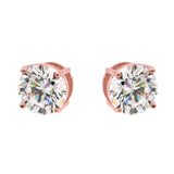 E84-RG - Rose gold plate round claw set stud