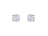 E98 - Yellow gold claw set cubic zirconia stud
