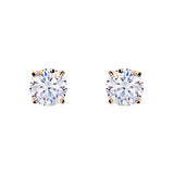 E98 - Yellow gold claw set cubic zirconia stud