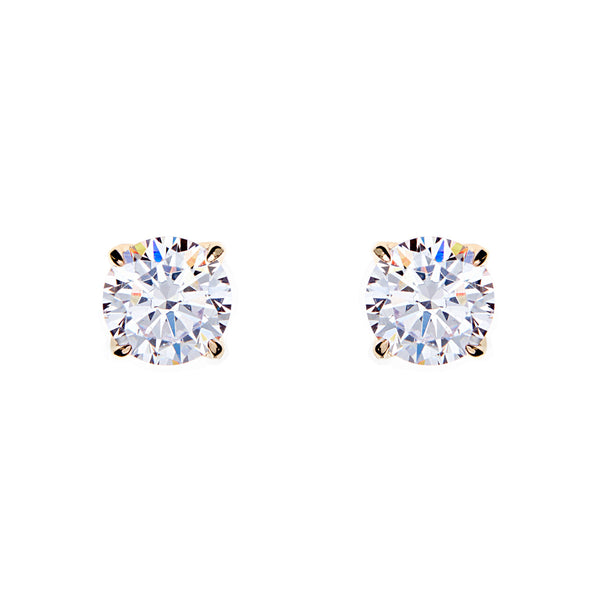 E98 - Yellow gold claw set cubic zirconia stud
